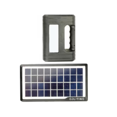 Kit solar portabil GD-8017, USB, 3 becuri, lanterna LED, cablu incarcator telefon multiple capete