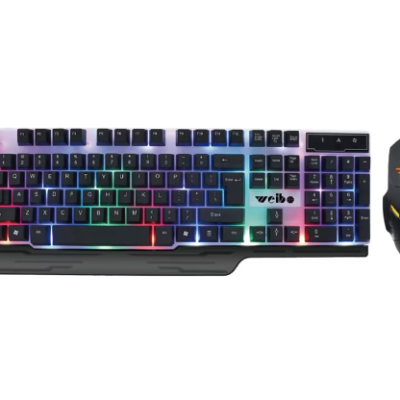 Set Tastatura Cu Mouse Cu Fir, At Performance, Pentru Gaming, Wb-550, Iluminare RGB, Neagra