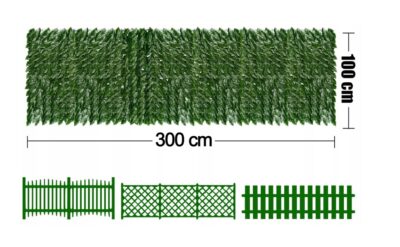 Gard viu decorativ frunze artificiale AT PERFORMANCE®, 3m x 1m lungime, verde - garduri si accesorii - atMag.ro
