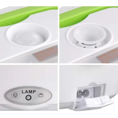 Caserola Termica pentru Mancare cu 2 Compartimente, AT PERFORMANCE, Volum 1 5L Putere 40W Pana la 50 Grade Verde. - Accesorii camping si drumetii - atMag.ro