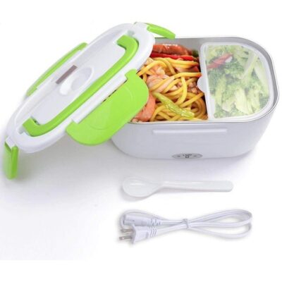 Caserola Termica pentru Mancare cu 2 Compartimente, AT PERFORMANCE, Volum 1 5L Putere 40W Pana la 50 Grade Verde. - Accesorii camping si drumetii - atMag.ro