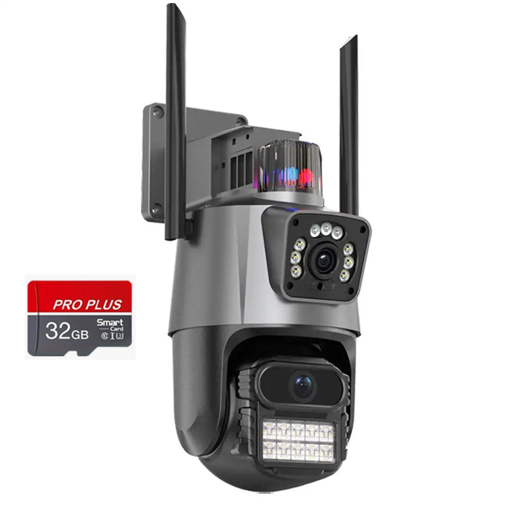 O1CN01Y4ayXv1sleuP7jtJi_2214296655807-0-cib Cameră Supraveghere WiFi cu 2 Camere AT PERFORMANCE® Pro 8MP – Zoom Optic 5X, Viziune Nocturnă, Interior/Exterior, Comunicare Bidirecțională + Cadou Card SD 32GB - imagine 1