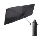 Parasolar Auto Pliabil, Pentru Masina, 140 X 75 Cm, In Forma De Umbrela, Negru-Argintiu, Rezistent UV - Accesorii auto si intretinere - atMag.ro
