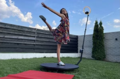 Platforma foto-video rotunda, Selfie 360, brat rotativ, led RGB, pentru evenimente, marca At Performance, diametru 80cm - Platforme foto-video - atMag.ro