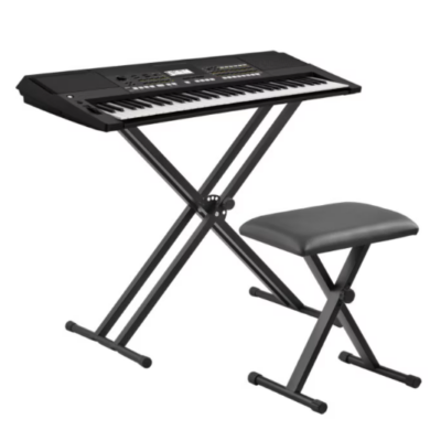 Scaun pentru Orga cu Inaltime Reglabila, Confort Sporit, Design Stabil, 52 / 55 / 57 cm, Pliabil, Usor de Depozitat, Protectie Podea, Negru - Suporturi si Stative - atMag.ro