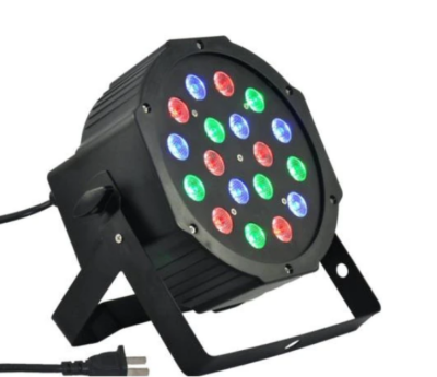 Proiector lumini Par Led 18x1W Slim, Evenimente, Nunti, Dmx in-out, Microfon, Cooler, Club, Disco, Petrecere - Echipamente lumini - atMag.ro