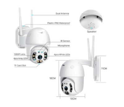 Camera Supraveghere, WiFi Night Vision 360°, Senzor De Miscare, At Performance, Pentru Exterior, Si Interior - Camere de supraveghere si accesorii - atMag.ro
