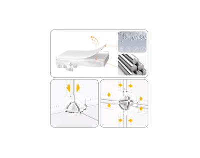 Dulap modular pentru copii, albastru, AT PERFORMANCE®, 12 rafturi, durabil, 110X37X147 cm, castel, print - Mobilier camera copii - atMag.ro