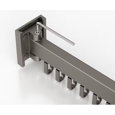 Suport de uscare montat pe perete, AT PERFORMANCE®, retractabil cu carlige, usor de instalat, capacitate mare de incarcare, pentru balcon/baie/dormitor - Curatenie si intretinere - atMag.ro