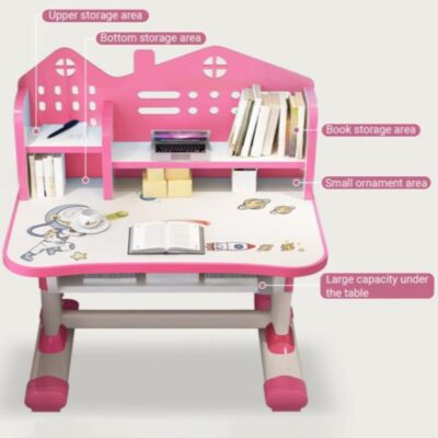 Set birou AT PERFORMANCE®, pentru copii, Mobila pentru casa copilului roz, de studiu și scaun. - Camera copilului - atMag.ro