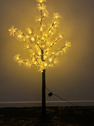 Copac cu Flori decorativ Alb, LED, 150 cm, lumina calda, craciun, gradina, casa - Casa, Gradina & Bricolaj - atMag.ro