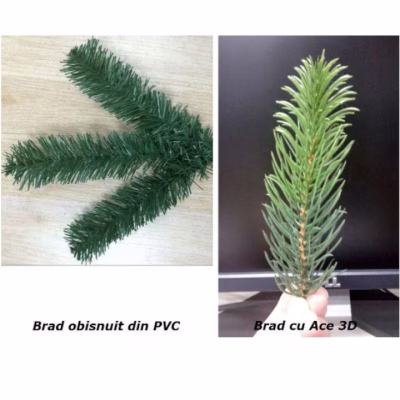 Brad Artificial cu Aspect Natural, 180 cm, Ace 3D si 2D, de Craciun, Mix - Brazi artificiali de Craciun - atMag.ro