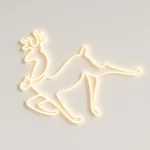 Decoratiune luminoasa Ren de Craciun AT PERFORMANCE®, 2 fete, cu Furtun LED, 57x50x4 cm, Alb cald.