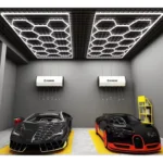 Aplica LED Hexagon HoneyComb, 14 Hexagoane, garaj atelier barbershop 4840x2430cm, 672W, 70000 lumeni, AT PERFORMANCE® - Auto - atMag.ro