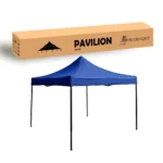 Cort tip Pavilion AT PERFORMANCE 3x3m , Prelata Impermeabila, Pliabil, Structura Metalica Solida, Pentru Curte, Gradina, Evenimente, Albastru.