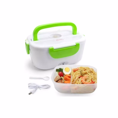 Caserola Termica pentru Mancare cu 2 Compartimente, AT PERFORMANCE, Volum 1 5L Putere 40W Pana la 50 Grade Verde - Organizare si depozitare - atMag.ro