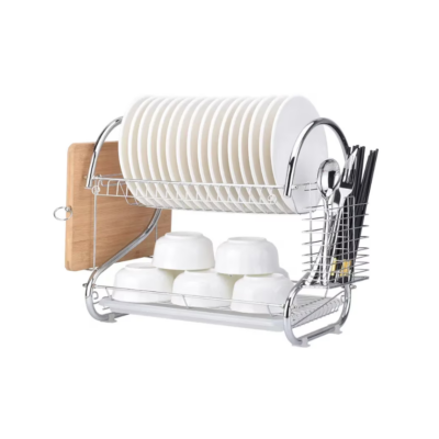 Uscator vase supraetajat, At Performance, inox si plastic, suport pahare si tava de scurgere, 36 x 26 x 34 cm - Scurgator vase - atMag.ro