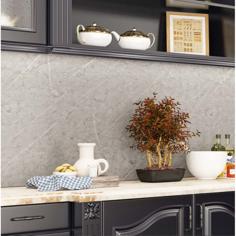 Rola tapet modern, imitatie de marmura At Performance rezistent, la apa, vinil, compact, autoadeziv, 60cmx 300 cm, gri - Tapet - atMag.ro