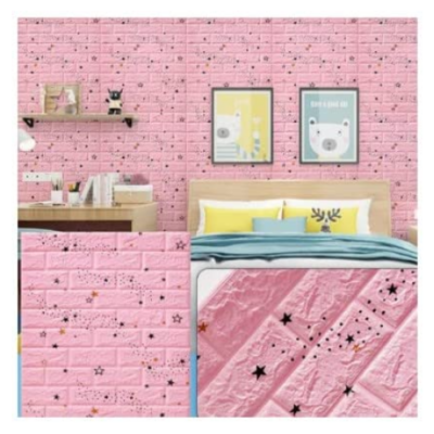 Set 10x Tapet 3D Autocolant/ Autoadeziv, At Performance, rezistent la apa, 70cm x 77cm x 0.5 cm, Roz - Tapet - atMag.ro