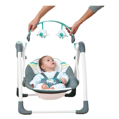 Leagan Electric de bebe, At Performance, Cu 7 melodii, 3 sunete naturale, 2 pozitii de reglare scaun, Albastru - Balansoare, leagane si hamace bebelusi - atMag.ro