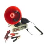 Portavoce Auto 25W cu Amplificator, Înregistrare 120s, Magnet Prindere, USB, Microfon Detasabil – Rază 700m