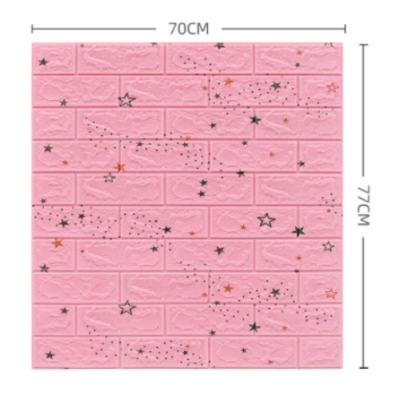 Set 10x Tapet 3D Autocolant/ Autoadeziv, At Performance, rezistent la apa, 70cm x 77cm x 0.5 cm, Roz - Tapet - atMag.ro