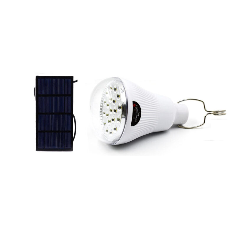 Bec LED KlaussTech Incarcare Solara, Functionare 7 h, Putere 12W, Exterior, Panou Solar 6V, Buton ON/OFF, Incarcare 6 - 10 h, Culoare Alb - Lampi solare - atMag.ro