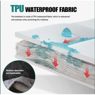 Husa de saltea din bumbac, impermeabila, At Performance, roz, 160x200cm - Cearceafuri de pat - atMag.ro