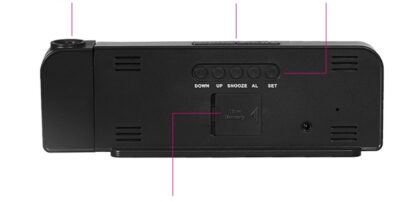 Ceas digital cu afisaj LED AT PERFORMANCE®, cu funtie de alarma si intensitate reglabila, proiector rotativ cu ora, Negru. - Casa, Gradina & Bricolaj - atMag.ro