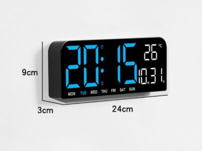 Ceas Digital AT PERFORMANCE®, de Masa si de Perete cu Lumina Led, Calendar, Cronometru, Temperatura, Alarma, Termometru, Functie Snooze, Luminozitate Adjustabila, 24x9cm. - Casa, Gradina & Bricolaj - atMag.ro