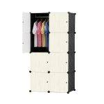 Dulap modular pentru copii, Alb, AT PERFORMANCE®, 8 rafturi, durabil, 147cmX76cmX37cm
