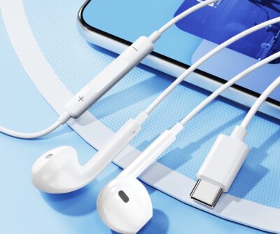 Căști In-Ear cu Microfon și Control Integrat, Conector Type-C, Alb, Negru, 1.3m – Sunet Hi-Fi, Compatibile Android & Huawei - imagine 3