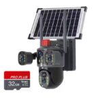 Cameră Supraveghere Solară cu 4 Camere AT PERFORMANCE® – 4K UltraHD, SIM, Detecție Mișcare, Viziune Nocturnă 360°  Această cameră de supraveghe + Cadou Card SD 32GB