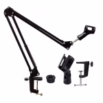 Suport microfon reglabil, pe birou, din oțel, metalic