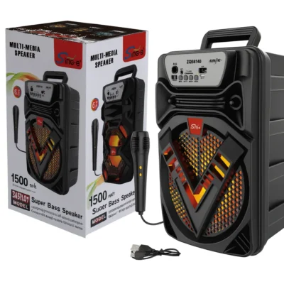 Speaker Bluetooth Portabil 6.5'' cu LED Multicolor și Funcție Hands-Free