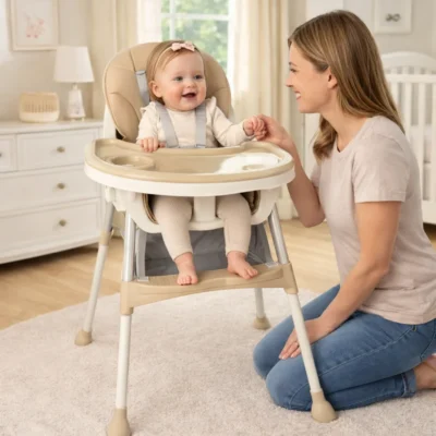 Scaun de masă pentru bebeluși KIDOO KD-44, cu centură de siguranță în 5 puncte - imagine 4