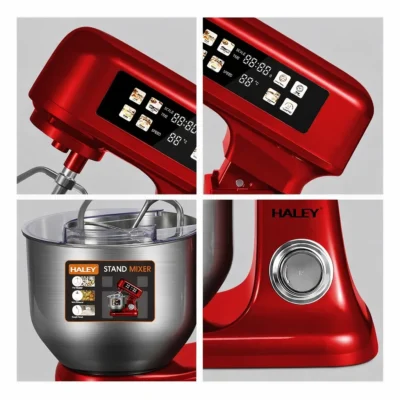 Mixer Planetar Profesional HALEY HY-2419, 2200W, Bol Inox 10L, 12 Viteze, Display Touch, Cântar Integrat - imagine 6