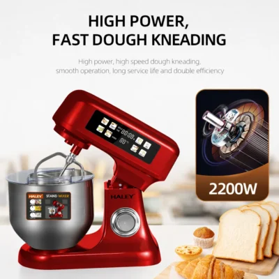 Mixer Planetar Profesional HALEY HY-2419, 2200W, Bol Inox 10L, 12 Viteze, Display Touch, Cântar Integrat - imagine 2