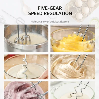 Mixer Planetar Profesional HALEY HY-2418, 2500W, Bol Inox 12L, 9 Viteze + Pulse, Display Touch - imagine 5