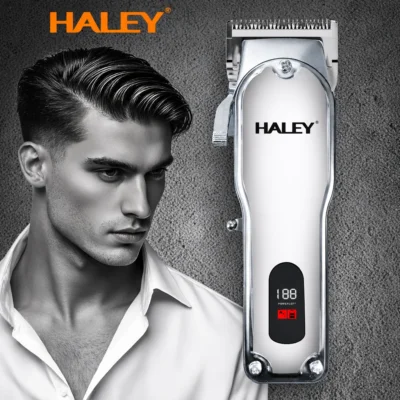 Mașină de tuns profesională HALEY HY-4507, fără fir, afișaj LCD, baterie 1800mAh, lame inox - imagine 3