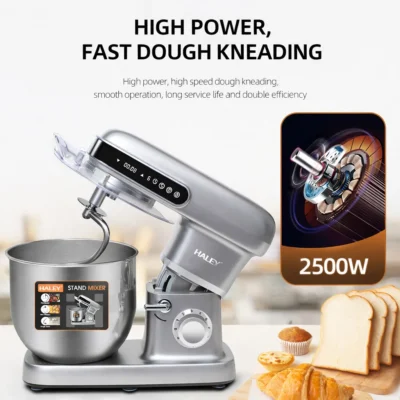Mixer Planetar Profesional HALEY HY-2417, 2500W, Bol Inox 12L, 9+P Trepte, Touch Display - imagine 4