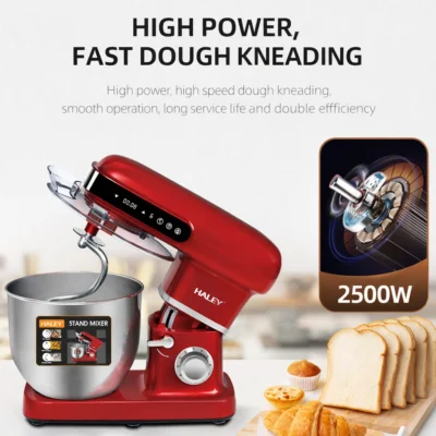 Mixer Planetar Profesional HALEY HY-2418, 2500W, Bol Inox 12L, 9 Viteze + Pulse, Display Touch - imagine 2