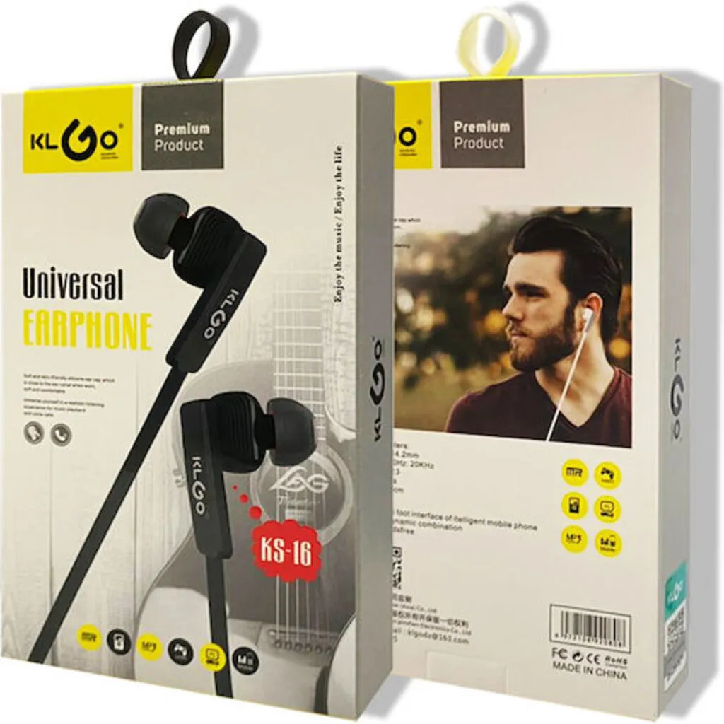 xlarge_20220401115152_klgo_ks_16_in_ear_handsfree_me_vysma_3_5mm_mayro (1) Casti In-Ear KLGO KS-16 cu mufa Jack 3.5mm, Negru - imagine 1